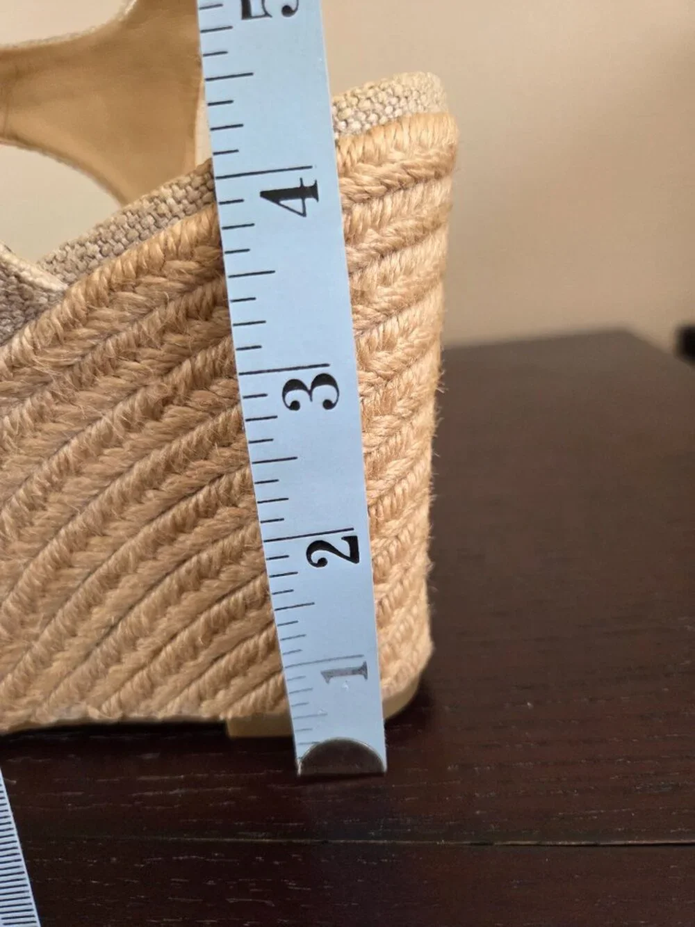Michael Kors Berkley Canvas Espadrille Wedge Sandals Size 9.5 Tan Zip Preppy